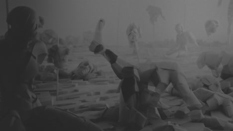 destroyed andorids on a junkyard in xray