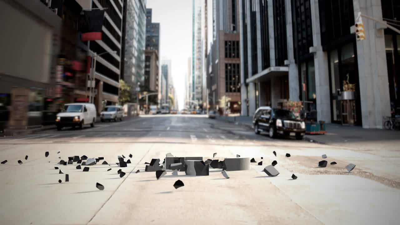 도시 배경 에 떨어지는 파운드 표지판