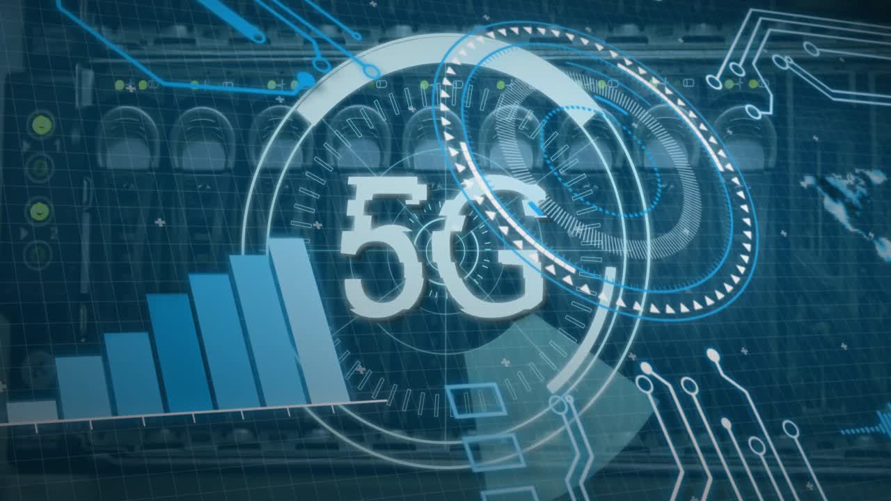 서버  ⁇ 에서 5g 텍스트 및 데이터 처리로 범위 스캐닝의 애니메이션