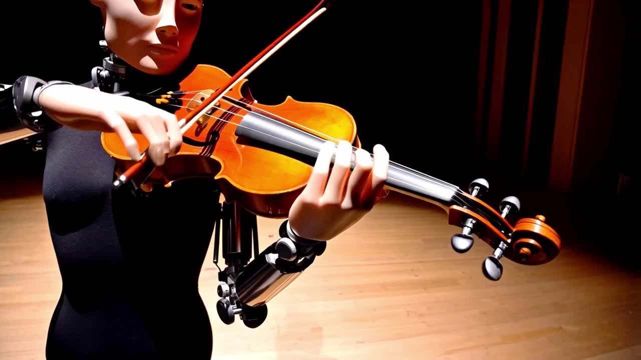 A robot playing the violin
