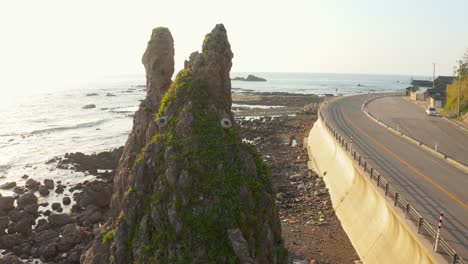 totoro iwa rocks along highway past sea of japan and noto peninsula