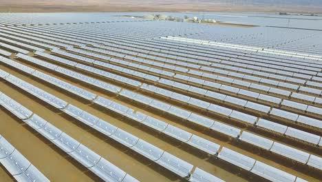 aerial view of a big solar power plant in the desert in spain