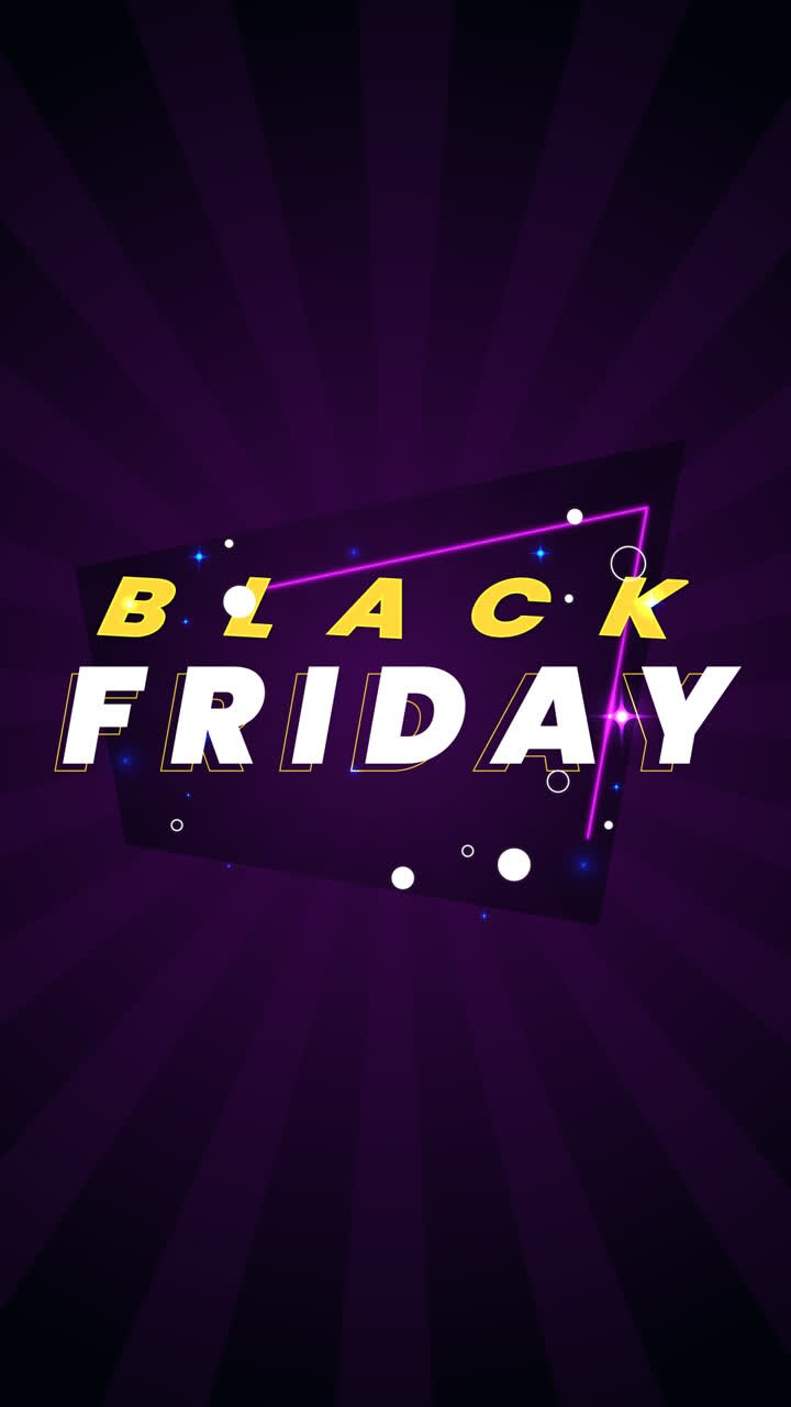 An animation of a Colorful neon black friday
