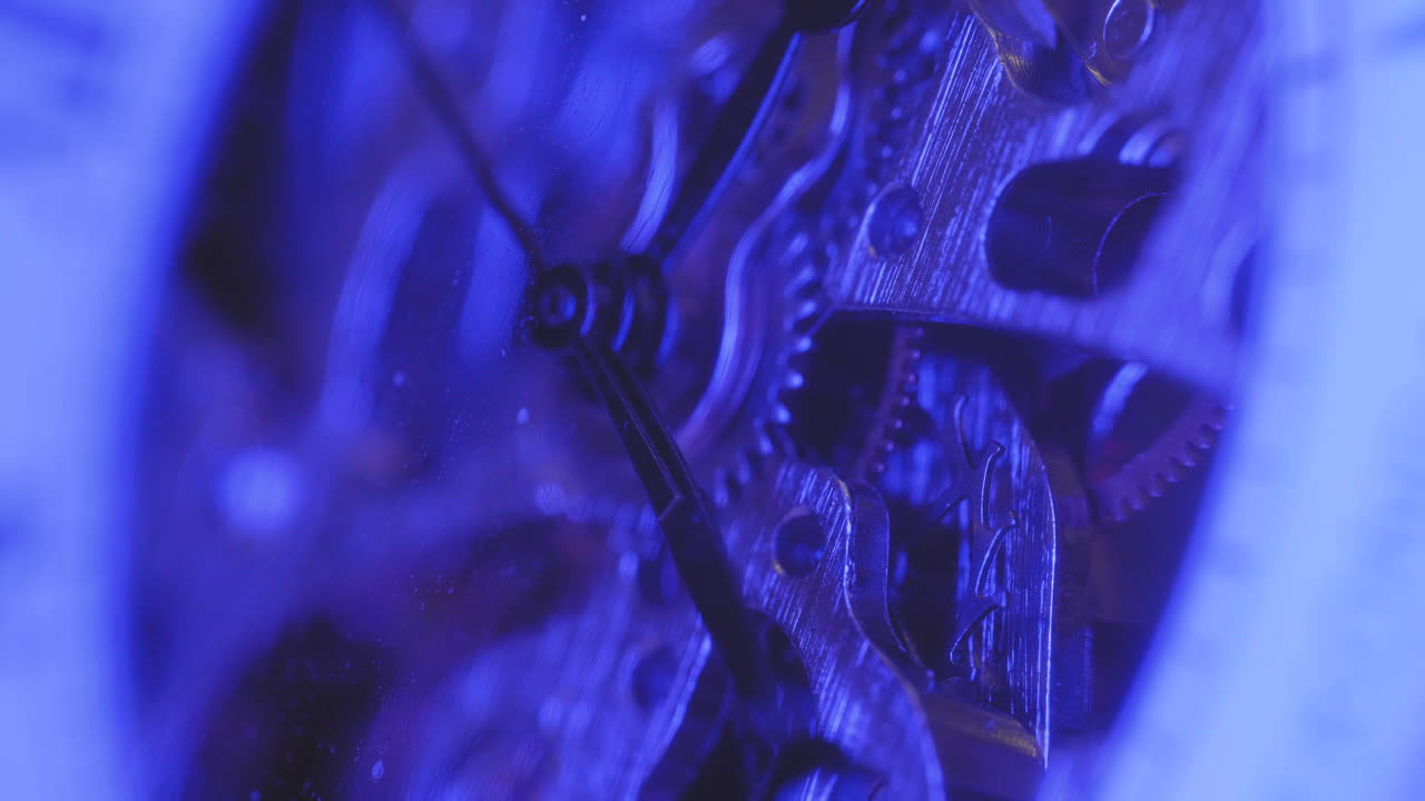 antiguo movimiento de reloj de bolsillo. mecanismo de engranaje de reloj, macro