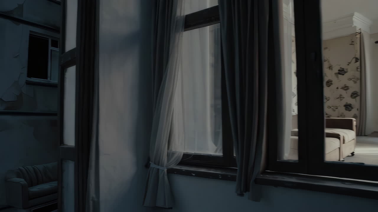 Abandoned Apartment Building at Night