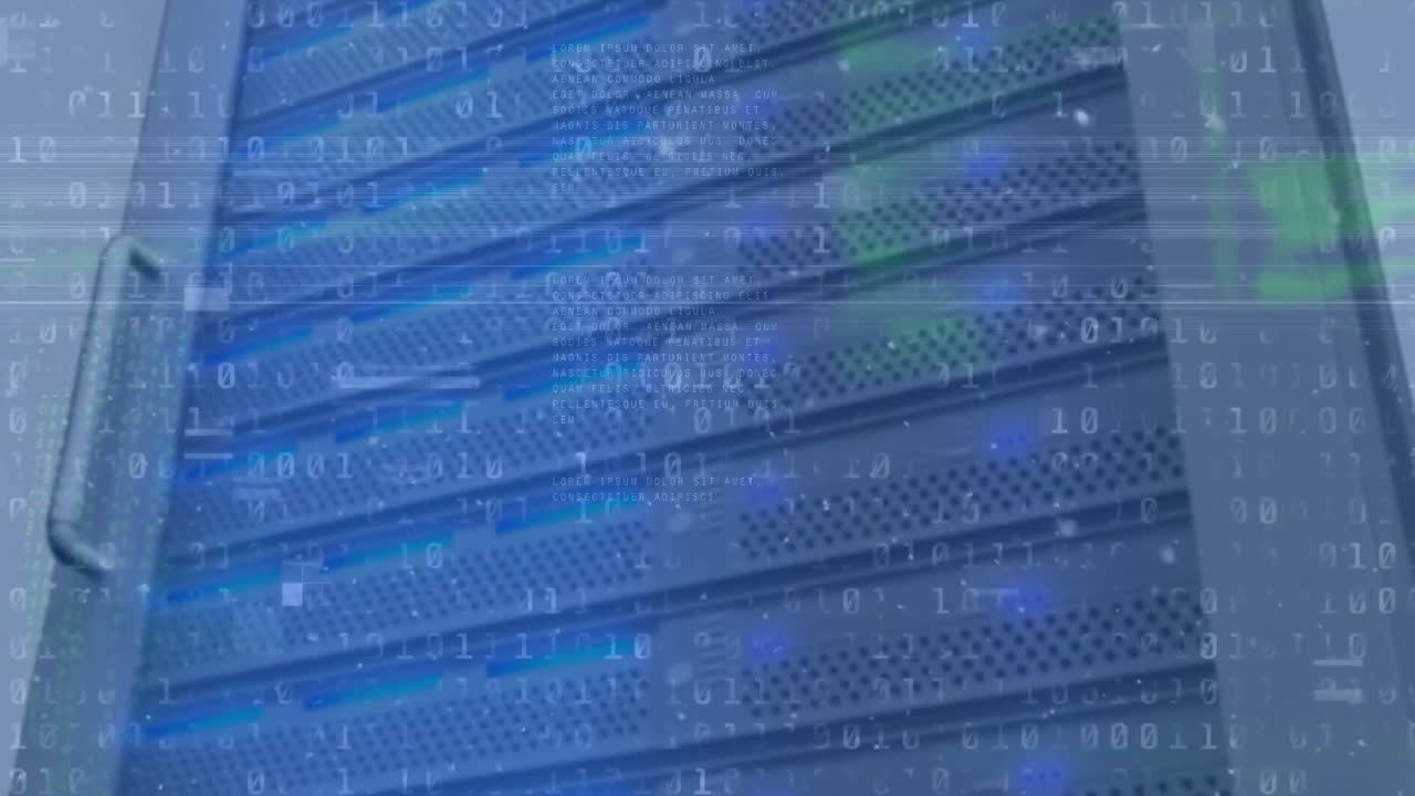 Animation of data processing and binary coding over server