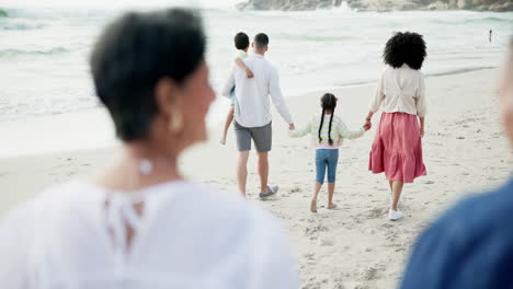 family enjoying a beach day