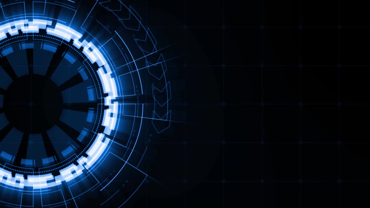 Blue circle futuristic technology rotation on dark blue abstract background, future concept