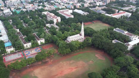 aerial video of loyola collage and church