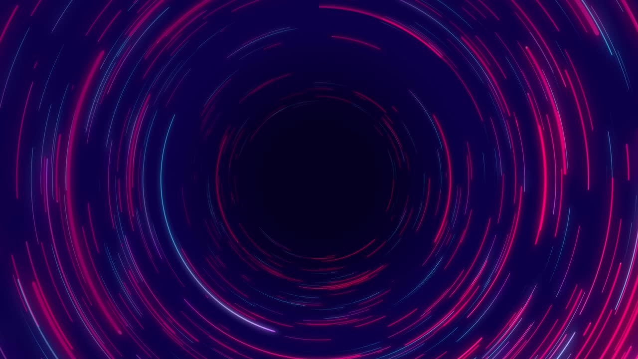 Blue & red abstract circular radial lines background. Data flow.