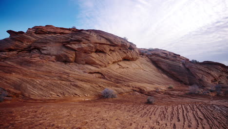 Gimbal-pan-of-interesting-rock-formation-in-the-southwest-united-states