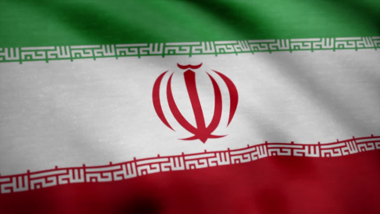 animación de la bandera de irán ondeando en el viento