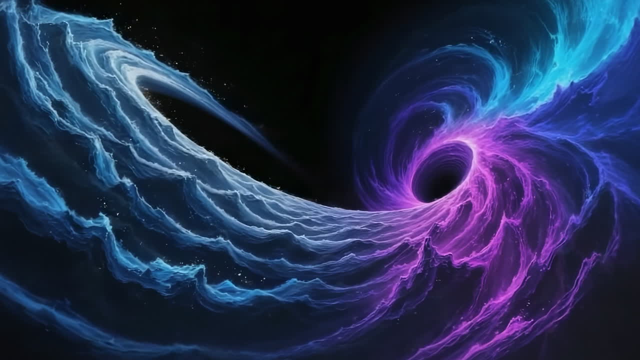 Cosmic Swirls of Blue and Purple Energy