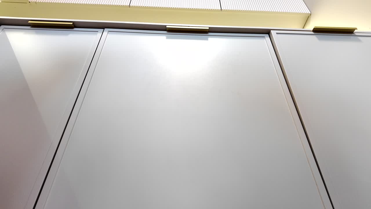 Modern White Kitchen Cabinets with Gold Handles