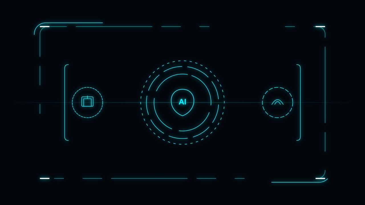 Futuristic Artificial Intelligence Interface HUD Display