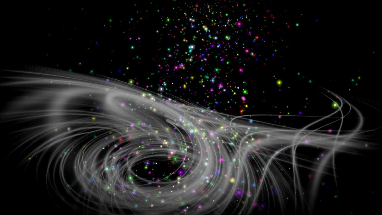 스로모션에서 줄무 물체와 박이는 입자, 4096x2304 루프 4k