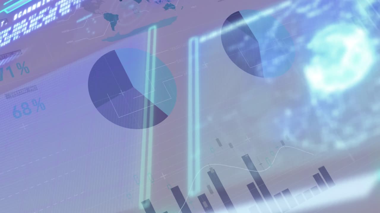 animación de estadísticas y procesamiento de datos en pantallas