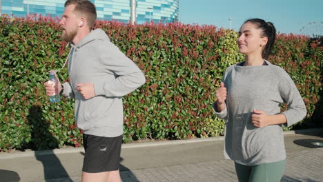 couple jogging outdoors