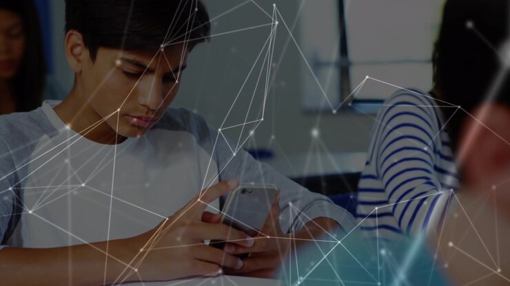 Animation of network of connections over diverse group of pupils using technology