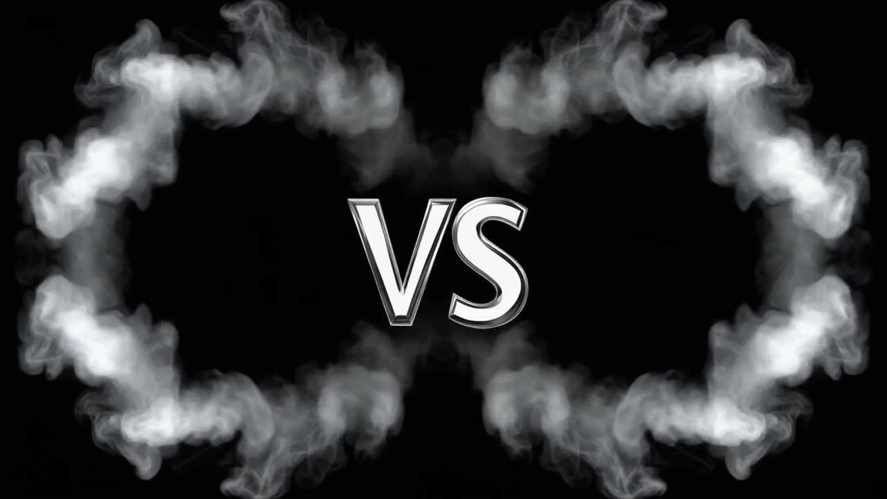 Versus Text Animation with Circular Smoke Effects
