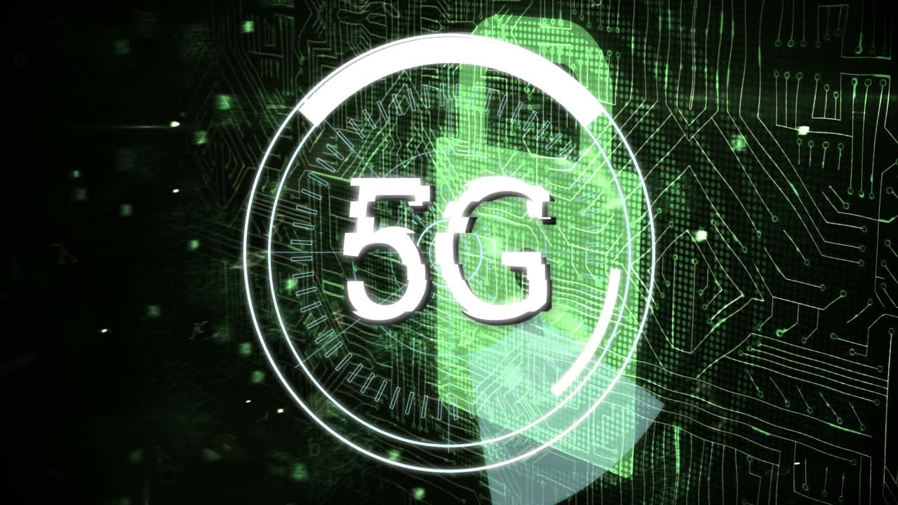 5g scritto nel mezzo di un cerchio futuristico 4k