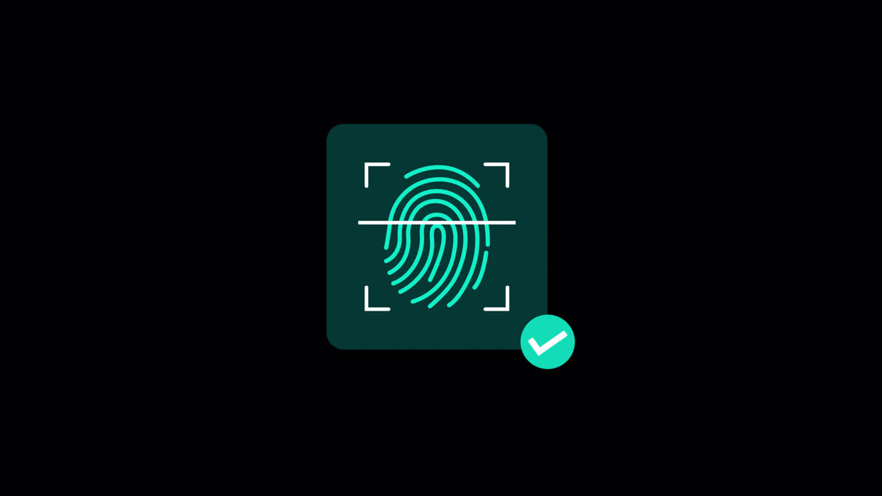 Animated Fingerprint Biometric Scan and Verification Icon