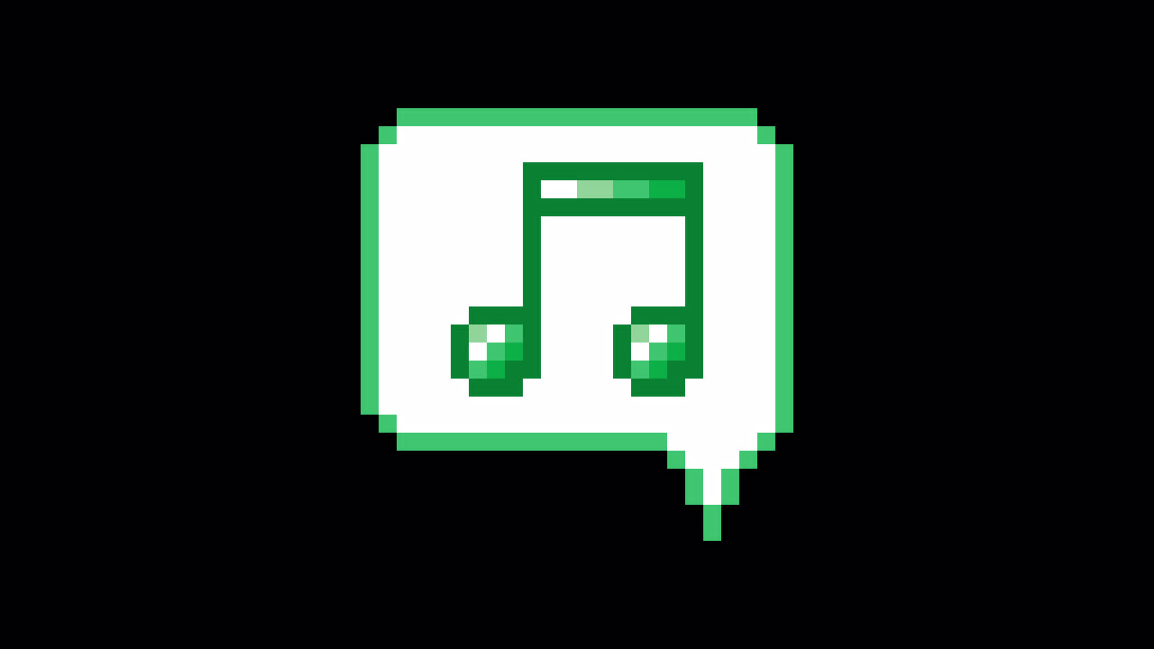 Pixel art animation icon speech bubble eighth notes (5)
