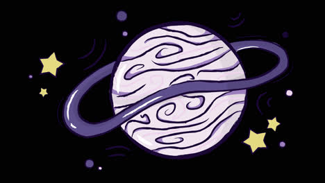 cute cartoon planet with ring