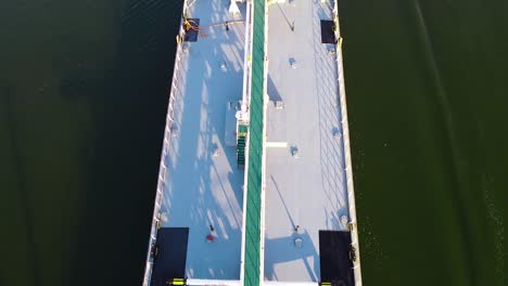 aerial view of a cargo ship