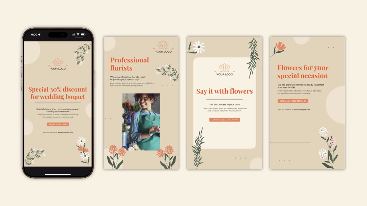 Flower Shop Advertising for Special Occasions and Wedding Bouquets