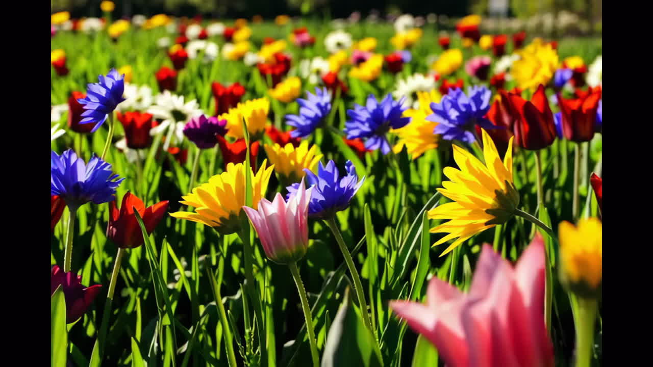 Colorful Spring Flowers in a Meadow