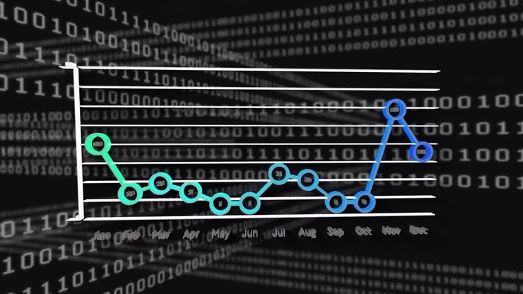 Animación del procesamiento de datos sobre fondo negro
