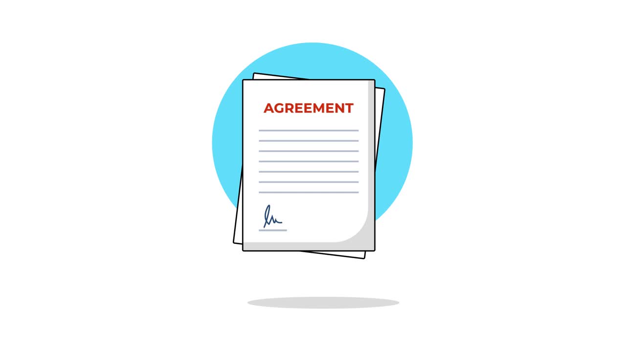 Business Agreement Document with Handshake Illustration