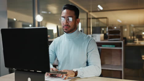 businessman working late in office