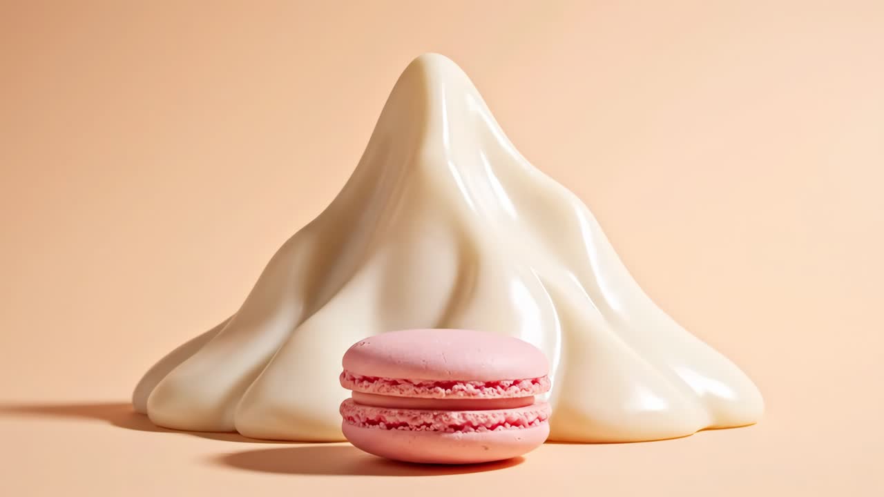 Pink Macaron with White Frosting