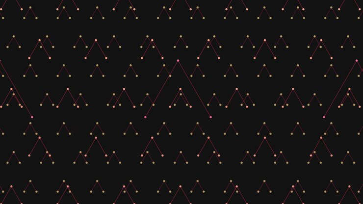 Un accattivante modello geometrico nero e rosa di triangoli alternati, che formano un design dinamico a zigzag. La disposizione ripetuta crea un'immagine complessiva visivamente sorprendente e armoniosa.