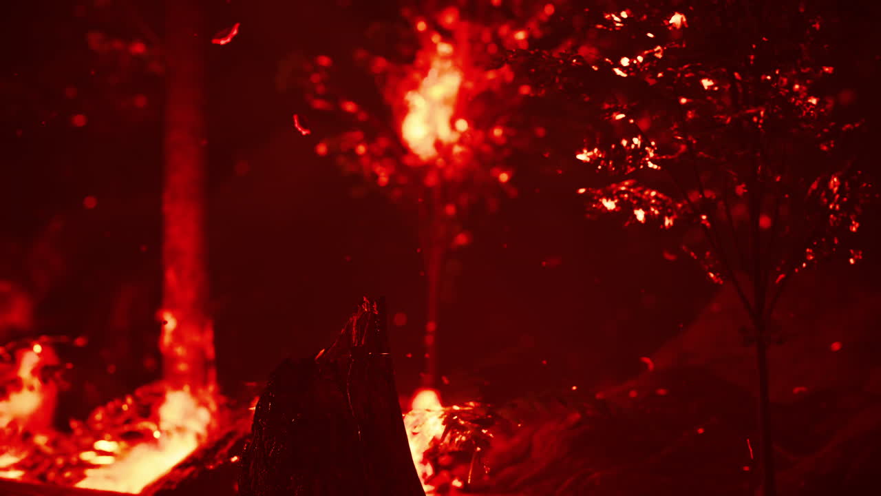 산불의 큰 불꽃