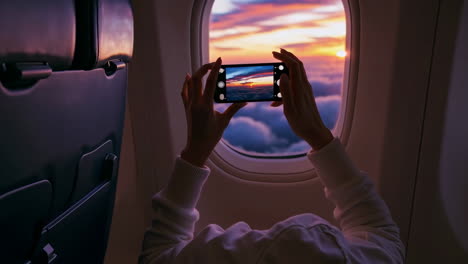 sunset view from airplane window