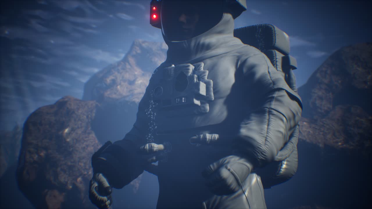 astronauta espacial en el mar