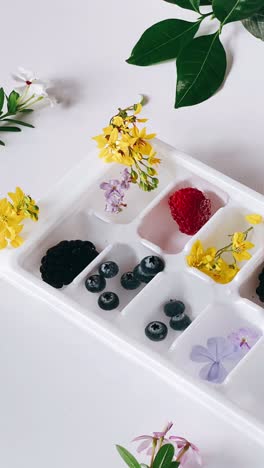 floral fruit ice cubes