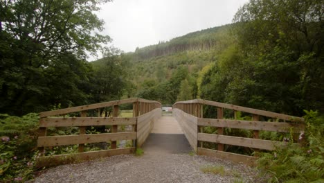 wooden bridge over the afan river in the afanvalley