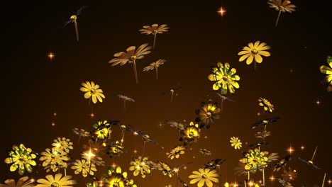 gold flower particle loop animation
