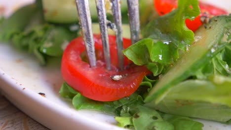 delicious salad with fork