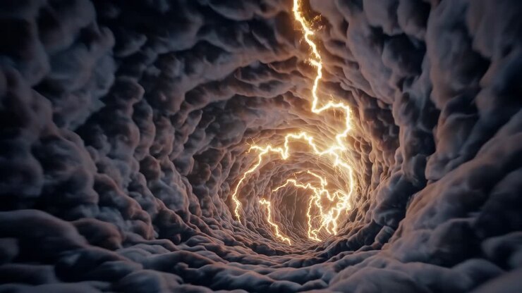 Túnel de relâmpagos abstrato