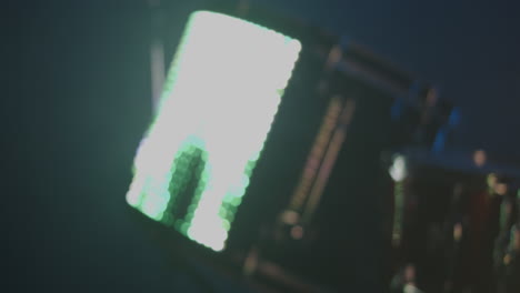 close-up of blue led lights
