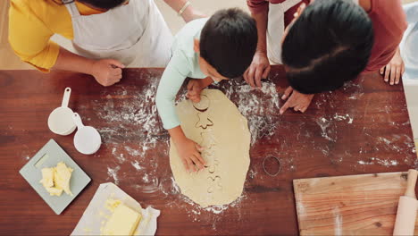 Backen,-Kind-Und-Draufsicht-Mit-Den-Händen