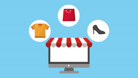 e-negocios tecnología de enseñanza comercial con escritorio