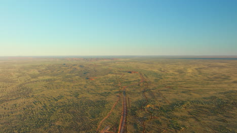 finke desert race track in rural outback australia, 4k drone flyover