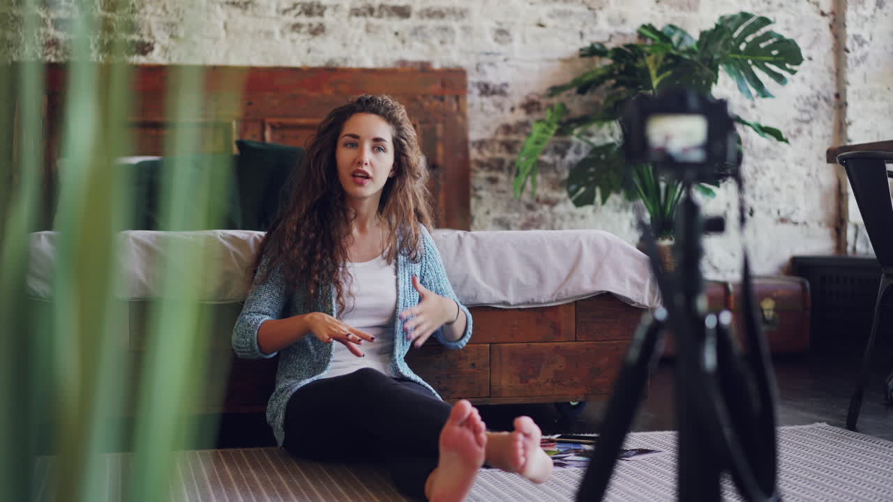 Woman Vlogging from Home