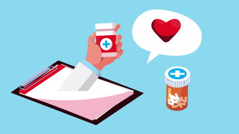tecnología de salud en línea con animación de teléfonos inteligentes